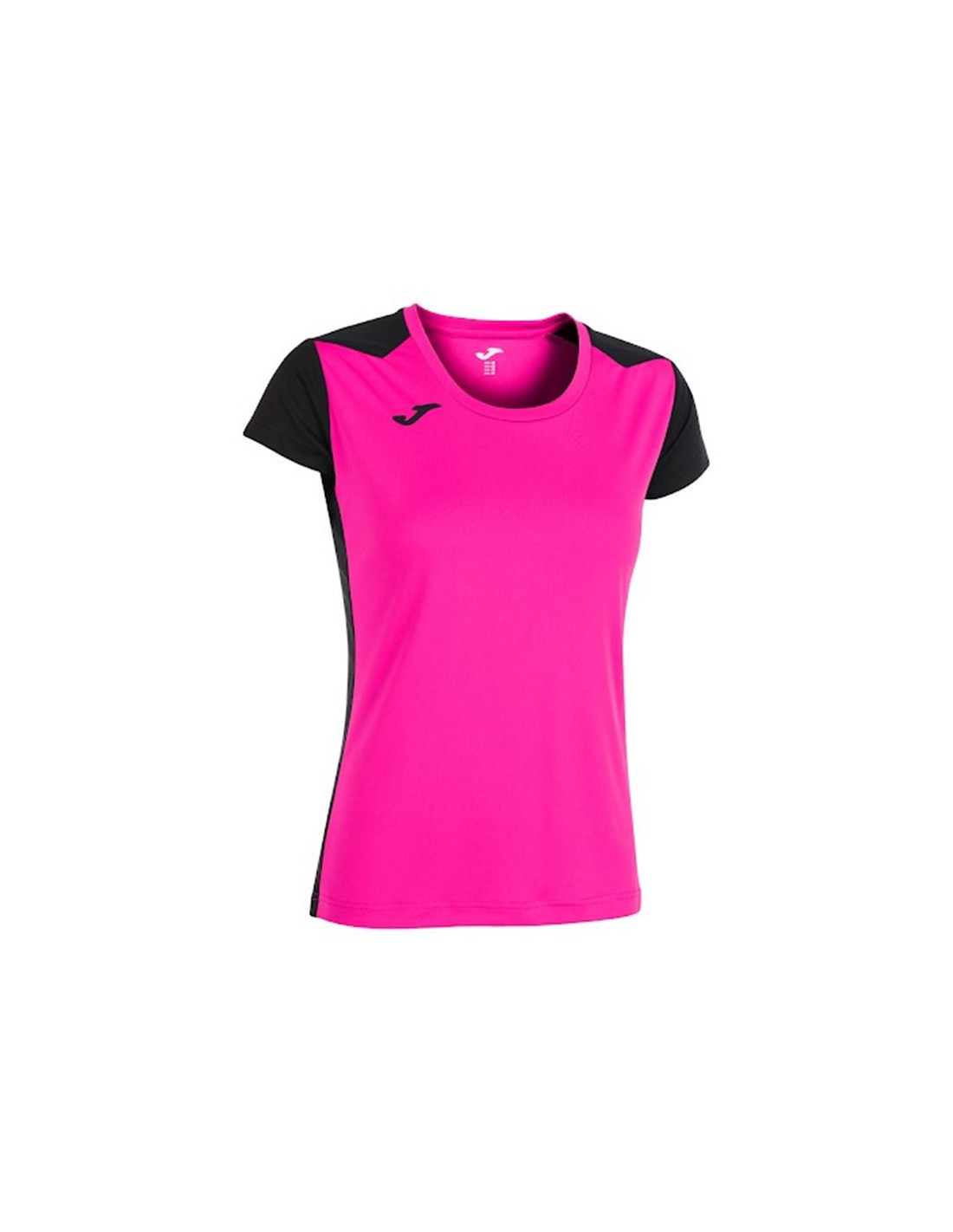 Camiseta de Running Joma Record II Manga Corta Mujer Rosa Flúor Negro