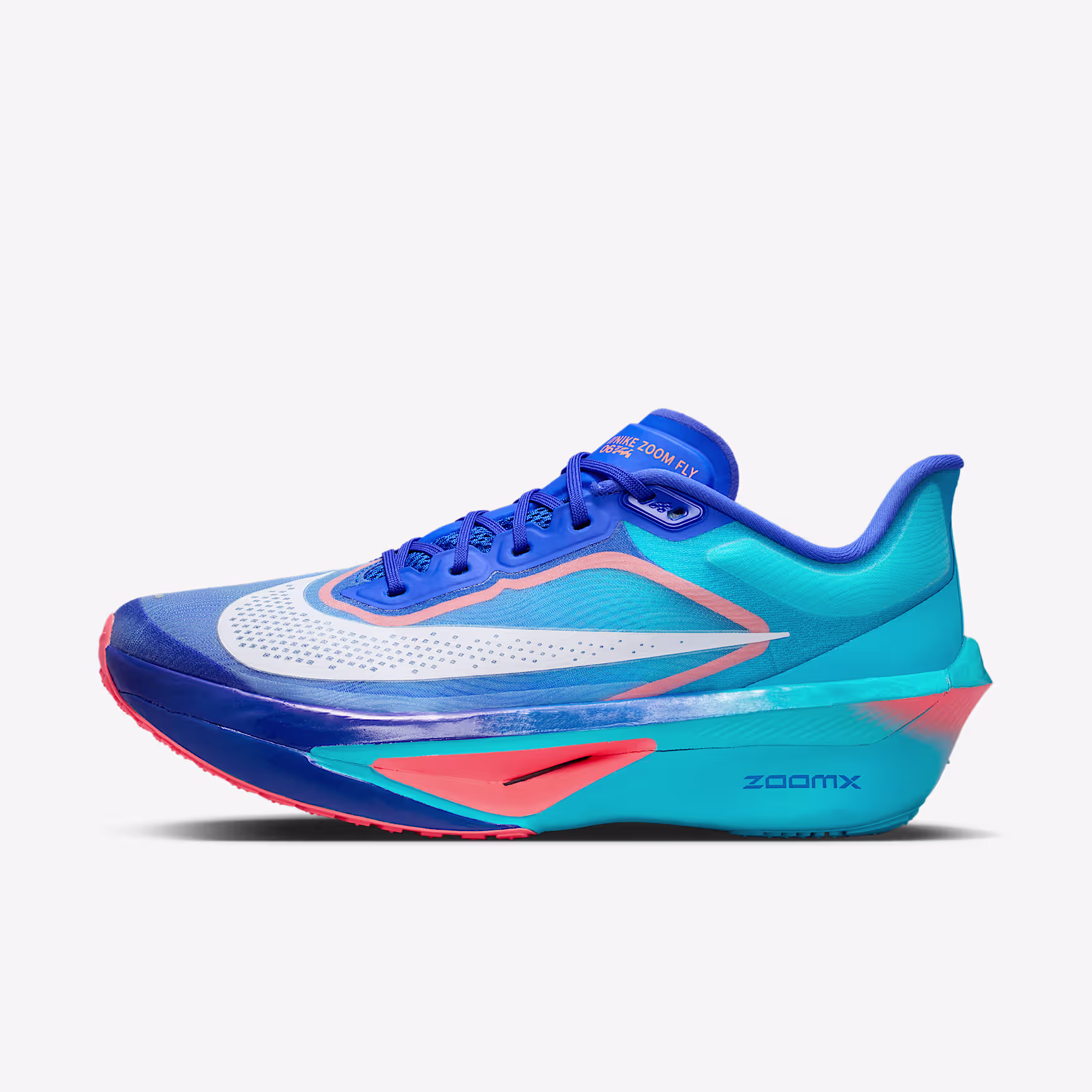 Nike Zoom Fly 6 en azul, perfil lateral