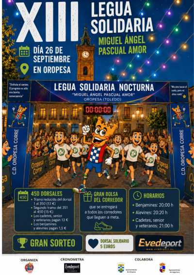 Cartel de XIII Legua Solidaria Nocturna Miguel Ángel Pascual Amor