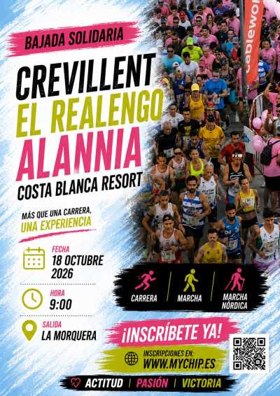 Cartel de Bajada Solidaria Crevillent-El Realengo-Camping Alannia Costa Blanca