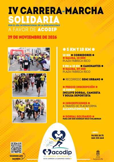 Cartel de IV Carrera Solidaria a Favor de Acodip