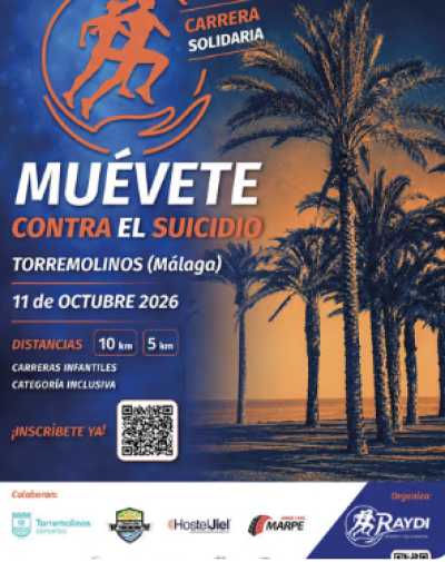 Cartel de Carrera Solidaria Muévete Contra el Suicidio