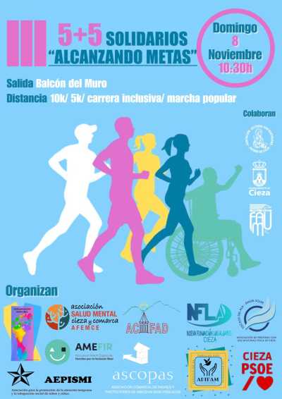 Cartel de 5+5 Solidarios Alcanzando Metas