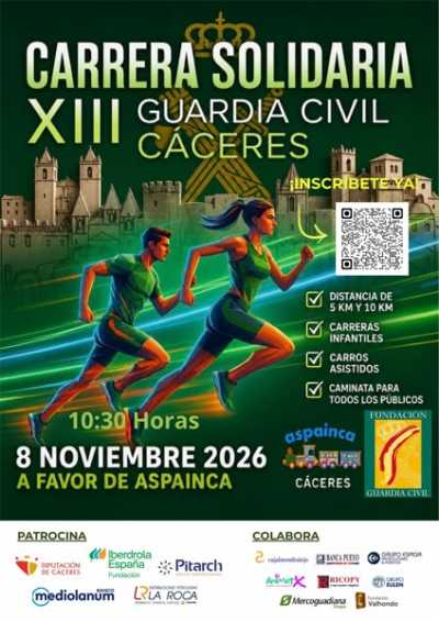 Cartel de XIII Carrera Solidaria Virgen del Pilar de la Guardia Civil