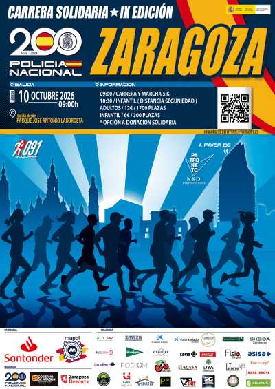 Cartel de Carrera Solidaria Ruta 091 Zaragona