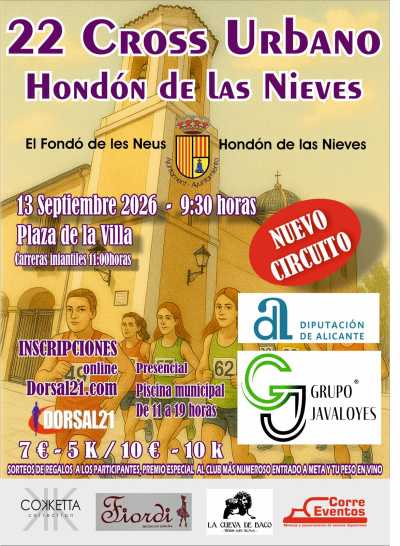 Cartel de 23º Cross Urbano Hondon de las Nieves