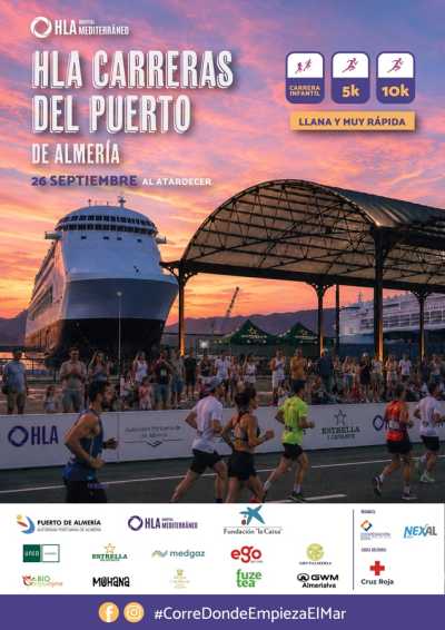 Cartel de HLA Mediterráneo Carreras del Puerto de Almería