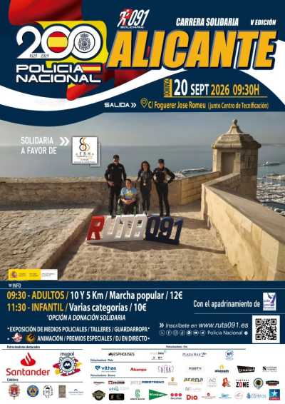 Cartel de Carrera Solidaria Ruta 091 Alicante