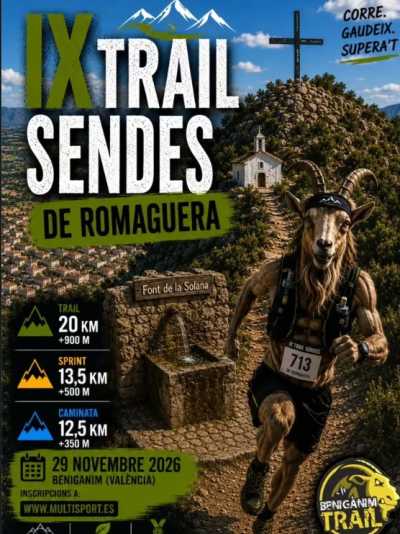 Cartel de IX Trail Beniganim Sendes de Romaguera