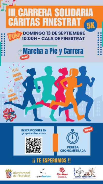 Cartel de III Carrera y marcha solidaria 5K Cáritas