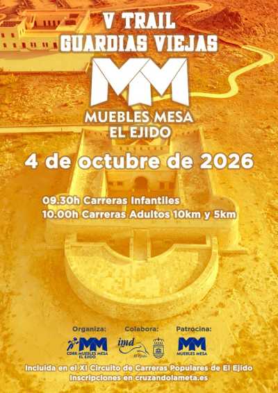 Cartel de V Trail Castillo Guardias Viejas Muebles Mesa el Ejido