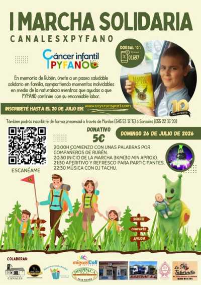 Cartel de I Marcha Solidaria CANALESXPYFANO "Homenaje a Rubén"