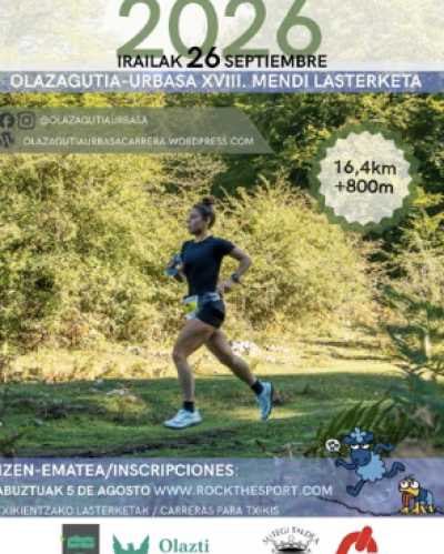 Cartel de Olazagutía Urbasa Mendi Lasterketa